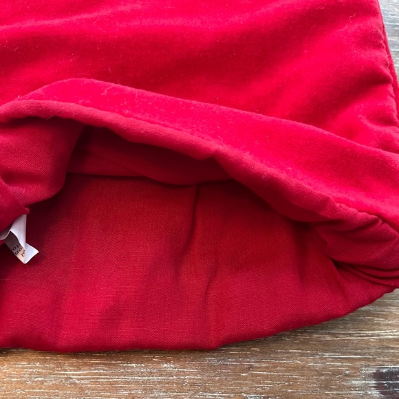 WOOL NEEDLEPOINT CHRISTMAS SANTA STOCKING WITH RED VELVET BACKING - Picture 5 of 5